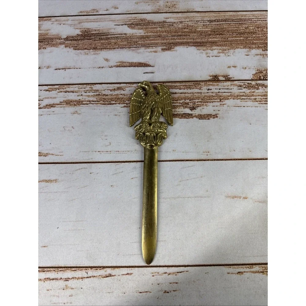 Vintage Solid Brass Eagle Letter Opener Used